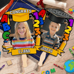 Personalised Congrats 2026 Graduation Hand Fan with Name and Wooden Handle Graduation Ceremony Party Gift for Graduates