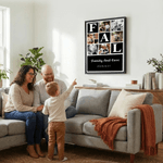 Personalised Nine-Square Grid Photo Giclee Canvas Prints with Letter Title Date Home Decor Anniversary Gift for Family Friend Couple