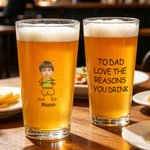 Bicchiere da birra personalizzato con nome e ritratto foto, design divertente 