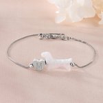Personalizada en forma de corazón inicial de cuentas de ópalo Dachshund pulsera cumpleaños Memorial Gift for Dog Owners Lovers