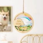 Personalisierter Regenbogenbrücke-Holz-Anhänger für Hund oder Katze | mit Namen und Jahr | Haustierverlust Gedenk-Geschenk für Tierliebhaber