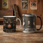 Gepersonaliseerde Zwarte Vintage Drum 11 oz 15 oz Keramische Mok Onderzetter met Naam Uniek Verjaardag Drummer Gift voor Muziekliefhebber