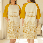 Vestido suave para dormir personalizado pintado a mano con flores, nombres y año Día de la Madre Cumpleaños Regalo para mamá Abuela