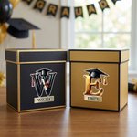 Personalized Graduation Cap Initial Waterproof Stickers with Name Celebration Graduation Party Decor for Graduates