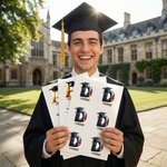 Personalized Graduation Cap Initial Waterproof Stickers with Name Celebration Graduation Party Decor for Graduates