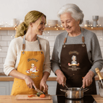 Personalisierte Kochschürze mit Cartoon-Figur und Kuchenmotiv | mit Zitat und Namen | Backschürze | Geschenk für Backliebhaberinnen Mama und Oma