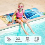 Telo mare personalizzato con nome e iniziali, in microfibra, design con animali dell'oceano - Regalo di compleanno per bambini
