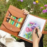 Gepersonaliseerd PU-leren A5-notitieboekomslag met Geboortebloem Vlinder en Naam Verjaardag- en Moederdagcadeau voor Vrouwen of Schrijvers