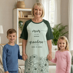 Vestido suave para dormir personalizado pintado a mano con flores, nombres y año Día de la Madre Cumpleaños Regalo para mamá Abuela