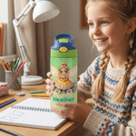 Personalized Birth Flower Fairy 12 oz Insulated Water Bottle with Name Straw and Spill-Proof Lid Birthday Gift for Kids Girls