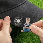 Personlig fotogolfballmarkør Magnetisk hattklips med navn Bursdagsgave til golfelsker