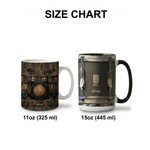 Gepersonaliseerde Zwarte Vintage Drum 11 oz 15 oz Keramische Mok Onderzetter met Naam Uniek Verjaardag Drummer Gift voor Muziekliefhebber