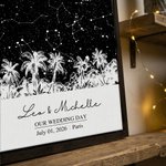 Personalizowany mapa gwiazd faza księżyca giclee na płótnie wystrój domu rocznicowy prezent ślubny dla pary