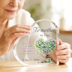 Personalized Mother-In-Law Heart Tree Heart-Shaped Acrylic Plaque with Text and Names Home Decor Mother's Day Birthday Gift for Mom Grandma