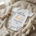 Personlig søt bjørn Vår første mors dag 100% bomull T-skjorte Baby Bodysuit med navn Bursdag morsdagsgave til babymor