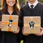 Personalized Graduation Cap Initial Waterproof Stickers with Name Celebration Graduation Party Decor for Graduates