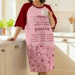 Vestido suave para dormir personalizado pintado a mano con flores, nombres y año Día de la Madre Cumpleaños Regalo para mamá Abuela