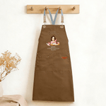 Personalisierte Kochschürze mit Cartoon-Figur und Kuchenmotiv | mit Zitat und Namen | Backschürze | Geschenk für Backliebhaberinnen Mama und Oma