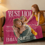 Personalisierte Magazin Design weiche Decke mit Foto und Name Home Decor Muttertag Geburtstag Geschenk für Frau