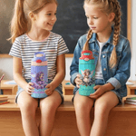 Personalized Birth Flower Fairy 12 oz Insulated Water Bottle with Name Straw and Spill-Proof Lid Birthday Gift for Kids Girls
