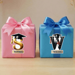 Personalized Graduation Cap Initial Waterproof Stickers with Name Celebration Graduation Party Decor for Graduates
