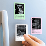 Imán de nevera acrílico con texto personalizado Feliz primer día de la madre Ultrasonido de bebé embarazada Decoración del hogar Día de la madre Regalo de cumpleaños para nuevas mamás