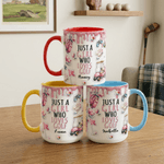 Tasse en céramique personnalisée Rose Girl Loves Golf 11 oz 15 oz avec nom et sous-verre Cadeau d'anniversaire pour les golfeurs et golfeuses
