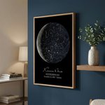 Personalizowany mapa gwiazd faza księżyca giclee na płótnie wystrój domu rocznicowy prezent ślubny dla pary