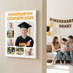 Henkilökohtaiset valokuvat Canvas Art Poster Kehyksetön kehystetty maalaus nimi otsikko Lastentarha esikoulu Valmistujaiset Party lahja Graduates Lapset