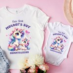 Gepersonaliseerd Fantasie Eenhoorn 100% Katoenen T-shirt Baby Rompertje met Naam Verjaardag 1e Moederdagcadeau voor Baby Moeder