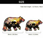Spersonalizowana akrylowa ozdoba wisząca Mother Baby Bears Sun Flower z imieniem i nazwiskiem Dekoracja domu Dzień Matki Prezent urodzinowy dla mamy babci