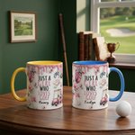 Personalised Pink Girl Loves Golf 11 oz 15 oz Ceramic Mug with Name and Coaster Daily Use Birthday Gift for Golfers Golf Lovers