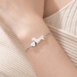 Personalizada en forma de corazón inicial de cuentas de ópalo Dachshund pulsera cumpleaños Memorial Gift for Dog Owners Lovers