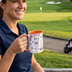 Personalised Pink Girl Loves Golf 11 oz 15 oz Ceramic Mug with Name and Coaster Daily Use Birthday Gift for Golfers Golf Lovers