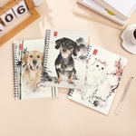 Gepersonaliseerd Inktschilderij Huisdier Foto A5 Spiraal Notitieboekje met Naam en 120 Gelinieerde Pagina's Dagelijks Gebruik Verjaardagscadeau voor Huisdierbezitters