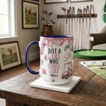 Personalised Pink Girl Loves Golf 11 oz 15 oz Ceramic Mug with Name and Coaster Daily Use Birthday Gift for Golfers Golf Lovers