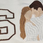 Spersonalizowany romantyczny haftowany foto miękki T-shirt bluza z kapturem z inicjałami prezent urodzinowy rocznica ślubu dla pary