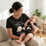 Personlig søt bjørn Vår første mors dag 100% bomull T-skjorte Baby Bodysuit med navn Bursdag morsdagsgave til babymor