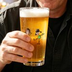 Bicchiere da birra personalizzato con nome e ritratto foto, design divertente 