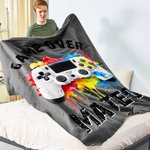 Henkilökohtainen Gamepad Splatter Paint Soft Throw Blanket kanssa nimi ja otsikko Home Decor syntymäpäivälahja Game Lover Kidille