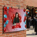 Personalized Class of 2026 Photo Colorful Balloons Banner with Name and Year Graduation Ceremony Party Gift for Graduates