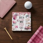Personalised Pink Girl Loves Golf 11 oz 15 oz Ceramic Mug with Name and Coaster Daily Use Birthday Gift for Golfers Golf Lovers