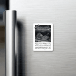 Imán de nevera acrílico con texto personalizado Feliz primer día de la madre Ultrasonido de bebé embarazada Decoración del hogar Día de la madre Regalo de cumpleaños para nuevas mamás