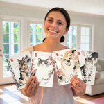Gepersonaliseerd Inktschilderij Huisdier Foto A5 Spiraal Notitieboekje met Naam en 120 Gelinieerde Pagina's Dagelijks Gebruik Verjaardagscadeau voor Huisdierbezitters