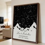 Personalizowany mapa gwiazd faza księżyca giclee na płótnie wystrój domu rocznicowy prezent ślubny dla pary