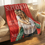 Personalisierte Magazin Design weiche Decke mit Foto und Name Home Decor Muttertag Geburtstag Geschenk für Frau