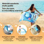 Telo mare personalizzato con nome e iniziali, in microfibra, design con animali dell'oceano - Regalo di compleanno per bambini