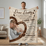 Couverture personnalisée avec photo de papa et nom Cadeau de fête des pères pour nouveau papa