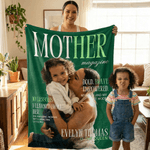Personalisierte Magazin Design weiche Decke mit Foto und Name Home Decor Muttertag Geburtstag Geschenk für Frau