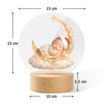 Veilleuse acrylique personnalisée avec photo et nom de bébé - Cadeau d'anniversaire pour les bébés